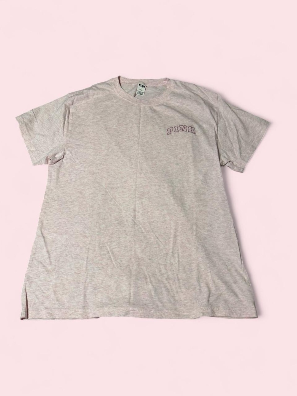 PINK Victoria's Secret Heather Pale Pink Logo Tee